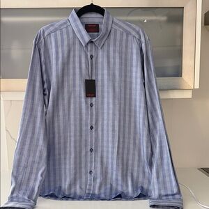 Jared Lang Light Blue Striped Dress Shirt